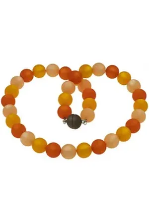 Bella Carina Perlenkette Polaris Perlen Kette in 3 orange Tönen, Magnetverschluss, mit 14 mm Polaris Perlen orange 60