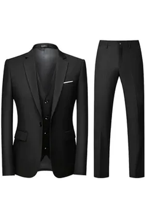 Allthemen Anzug (3 tlg) im Slim Fit ein Knopf Anzüge für Hochzeit schwarz 58