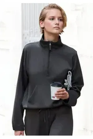 &Copenhagen Langarmshirt aus hochwertigem Material mit Stehkragen und Reißverschluss grau 48/50