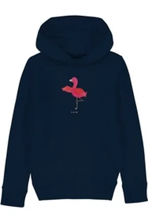Mr. & Mrs. Panda Hoodie Flamingo Yoga 5-6 Jahre (110/116) - French Navy - Geschenk, Jungen Ka (1-tlg) blau 5-6 Jahre (110/116)