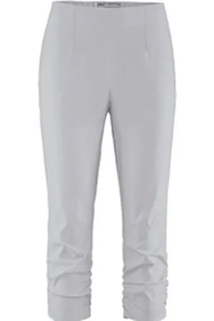 STEHMANN Caprihose Maria-530-14060 elastischer Bund, seitliche Raffung am Bein, ohne Verschluss grau 34