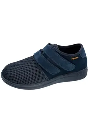 Fischer Markenschuh Bad Wiessee Klettschuh aus Mesh/Velour, mit Frotteefutter, Einlegesohle herausnehmbar blau 40 EU