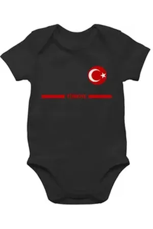 Shirtracer Shirtbody Türkei Trikot Wappen, Türkiye mit Stolz, Türkisches Fan-Motiv 2026 Fussball WM Fanartikel Baby schwarz 6/12 Monate