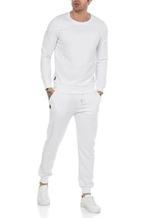 Redbridge Jogginganzug Red Bridge Herren Jogginganzug Set Sweatshirt Hose Premium Basic (Spar-Set, 2-tlg), Premium Qualität, gemütlich, vielseitig weiß S
