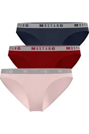 Mustang Slip Tara Unterhose Slip Unterwäsche Dessous Lingerie (Set, 3-St., 3er-Pack) Kuschelweich - Atmungsaktiv - Formstabil - Sportliche Passform blau|bunt|rosa|rot S
