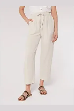 Apricot Palazzohose Palazzo Hose, (1-tlg., Gummzug) aus Leinen grau XS (34)