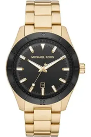 Michael Kors Quarzuhr LAYTON MK8816, Armbanduhr, Herrenuhr, Damenuhr, Datum, Edelstahlarmband goldfarben