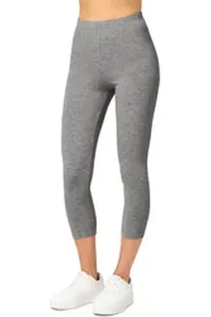 Merry Style Leggings Caprihose Damen 3/4 Hose MS10-199 (1-tlg) aus Baumwolle grau XL