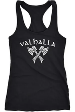 Neverless Tanktop Damen Tank-Top Valhalla Viking Axt Nordische Mythologie Odin Racerback ® schwarz XS