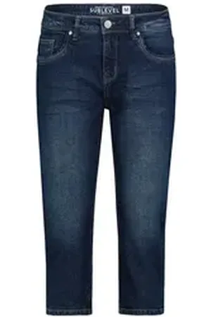 Sublevel Jeansshorts Jeans Shorts Mid Waist Kurze Denim Capri Hose Denim Capri Shorts blau XXL