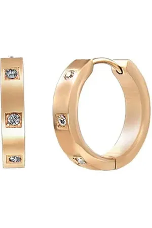 Karma Paar Creolen Kristalle Gold od. Silber Damenohrringe Kreolen Ohrschmuck (Ohrschmuck, Creolenset Creolenpaar Ohrringe), Edelstahl Damenschmuck Geschenk für Sie goldfarben
