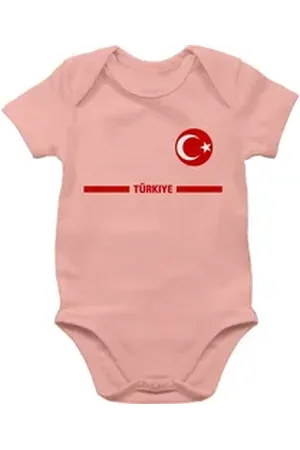 Shirtracer Shirtbody Türkei Trikot Wappen, Türkiye mit Stolz, Türkisches Fan-Motiv 2026 Fussball WM Fanartikel Baby rosa 3/6 Monate