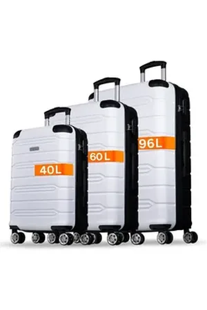 Nowi Hartschalen-Trolley Koffer Hartschalenkoffer mit Zahlenschloss & 8 Rollen Trolley, Zahlenschloss weiß 204 cm
