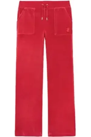 Juicy Couture Sweathose DEL RAY PANT _ Damen Trainingshose Damen, Sweathose, Velour, Jogginghose mit Glitzer, Sale rot XS