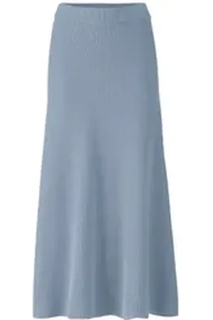 hessnatur Strickrock aus reiner Bio-Baumwolle (1-tlg) blau|braun 46