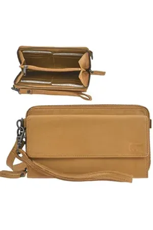 Bear Design Umhängetasche "Lilian" Handy Umhängetasche mit Geldbörse 20x10cm, Umhänger, Portemonnaie und Handytasche zusammen gelb