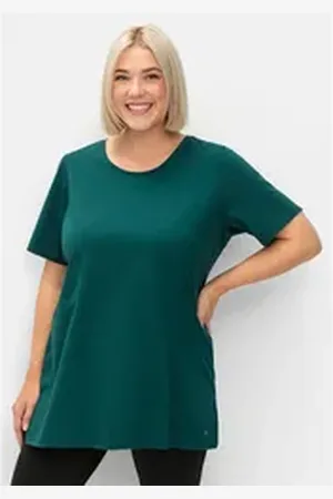 Sheego Funktionsshirt Große Größen in leicht taillierter Form, atmungsaktiv blau 40/42