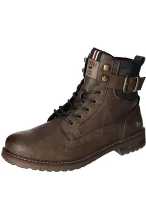 Mustang Shoes Schnürboots Worker Boots, Herbstschuh, Stiefel mit Anziehlasche braun 41 EU