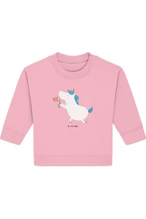 Mr. & Mrs. Panda Longpullover Einhorn Blume 12. - 18. Monat - Cotton Pink - Geschenk, Ehe, Verlobun (1-tlg) rosa 12. - 18. Monat