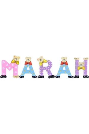 Playshoes Deko-Buchstaben (Set, 5 St), Kinder Holz-Buchstaben Namen-Set "MARAH" in bunten Farben bunt