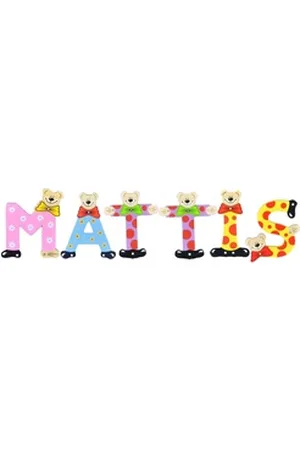Playshoes Deko-Buchstaben (Set, 6 St), Kinder Holz-Buchstaben Namen-Set "MATTIS" in bunten Farben bunt