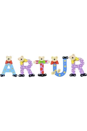 Playshoes Deko-Buchstaben (Set, 5 St), Kinder Holz-Buchstaben Namen-Set "ARTUR" in bunten Farben bunt