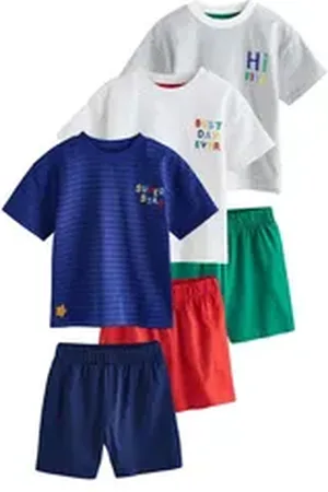 Next Pyjama Kurze Schlafanzüge, 3er-Pack (6 tlg) grau 98-104 (3-4 J.)