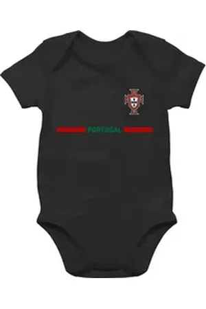 Shirtracer Shirtbody Portugal Trikot Wappen, Portugiesisches Fan-Motiv 2026 Fussball WM Fanartikel Baby schwarz 6/12 Monate
