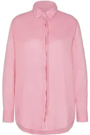 0039 Italy Langarmbluse Bluse MIRA FRILL aus Baumwolle lila XL