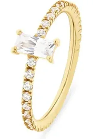 FAVS Fingerring Damen-Damenring 375er Gelbgold 1 Zirkonia, Zirkonia, synthetisch gelb 54