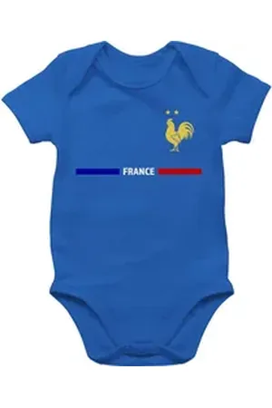 Shirtracer Shirtbody Frankreich Trikot Wappen, France mit Stolz, Französisches Fan-Motiv 2026 Fussball WM Fanartikel Baby blau 6/12 Monate