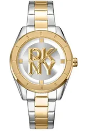 DKNY Quarzuhr Chambers Midi - Zweifarbiger Silber- und Goldton, (Set) silberfarben