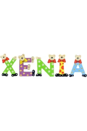 Playshoes Deko-Buchstaben (Set, 5 St), Kinder Holz-Buchstaben Namen-Set "XENIA" in bunten Farben bunt