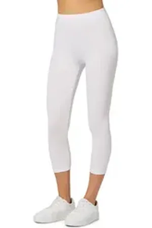 Merry Style Leggings Caprihose Damen 3/4 Hose MS10-199 (1-tlg) aus Baumwolle weiß 3XL