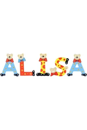 Playshoes Deko-Buchstaben (Set, 5 St), Kinder Holz-Buchstaben Namen-Set "ALISA" in bunten Farben bunt