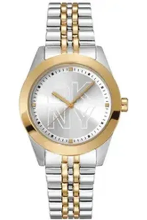 DKNY Quarzuhr Parsons Logo - Zwei-Töne Silber und Gold, (Set) silberfarben