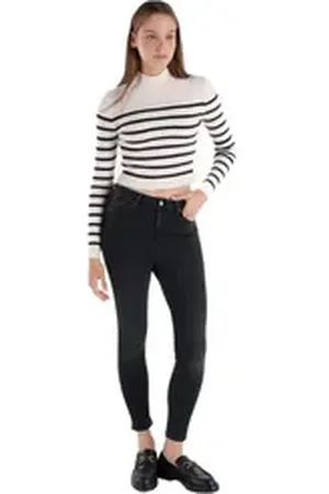 Colins Girlfriend-Jeans 760 Diana Super Slim Fit High Waist Skinny Leg Schwarze Damenhose 24-28