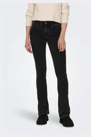 ONLY Bootcut-Jeans B800 Damen Bootcut Jeans Hose High Waist weite Jeanshose Flared Schlaghose schwarz S