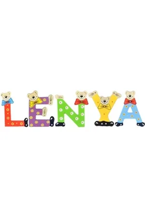 Playshoes Deko-Buchstaben (Set, 5 St), Kinder Holz-Buchstaben Namen-Set "LENYA" in bunten Farben bunt