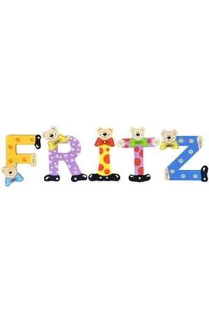 Playshoes Deko-Buchstaben (Set, 5 St), Kinder Holz-Buchstaben Namen-Set "FRITZ" in bunten Farben bunt