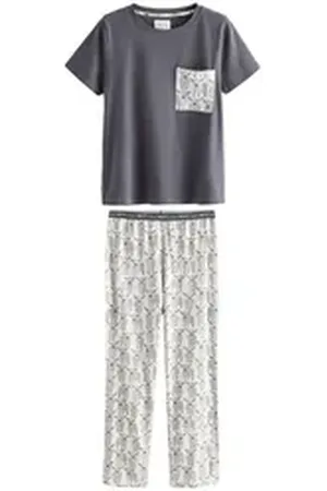 Next Pyjama Kurzärmeliger Baumwoll-Pyjama (2 tlg) grau XS