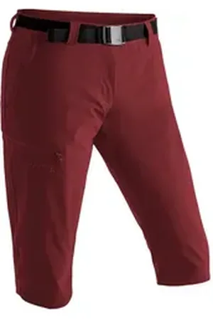 Maier Sports Caprihose Inara slim 3/4 Damen Wanderhose, atmungsaktive Outdoorhose, 3/4 Hose mit 3 Taschen rot 44