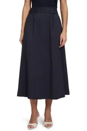 Vera Mont Maxirock Baumwollrock mit Gummizug Form blau 36