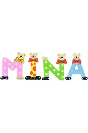 Playshoes Deko-Buchstaben (Set, 4 St), Kinder Holz-Buchstaben Namen-Set "MINA" in bunten Farben bunt