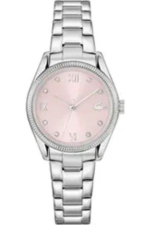 Lacoste Quarzuhr PARISIENNE 2001422, Armbanduhr, Damenuhr, Edelstahlarmband, analog, Glassteine silberfarben
