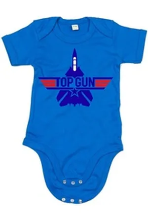 Blondie & Brownie Strampler Kinder Top Gun F-14 Tomcat 80s 90s Vintage Film Kino Maverick blau 6-12 Monate