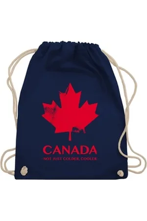 Shirtracer Turnbeutel Canada Not just colder cooler - Souvenir Geschenk, Länder Wappen blau