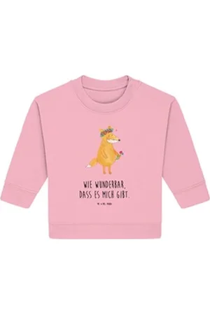 Mr. & Mrs. Panda Longpullover Fuchs Blumen 6. - 12. Monat - Cotton Pink - Geschenk, Blumenkranz, Ba (1-tlg) rosa 6. - 12. Monat