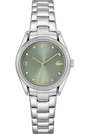 Lacoste Quarzuhr PARISIENNE 2001421, Armbanduhr, Damenuhr, Edelstahlarmband, analog, Glassteine silberfarben
