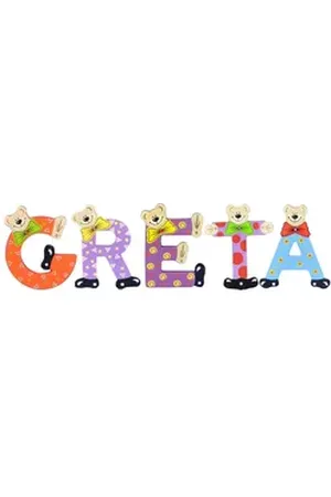Playshoes Deko-Buchstaben (Set, 5 St), Kinder Holz-Buchstaben Namen-Set "GRETA" in bunten Farben bunt